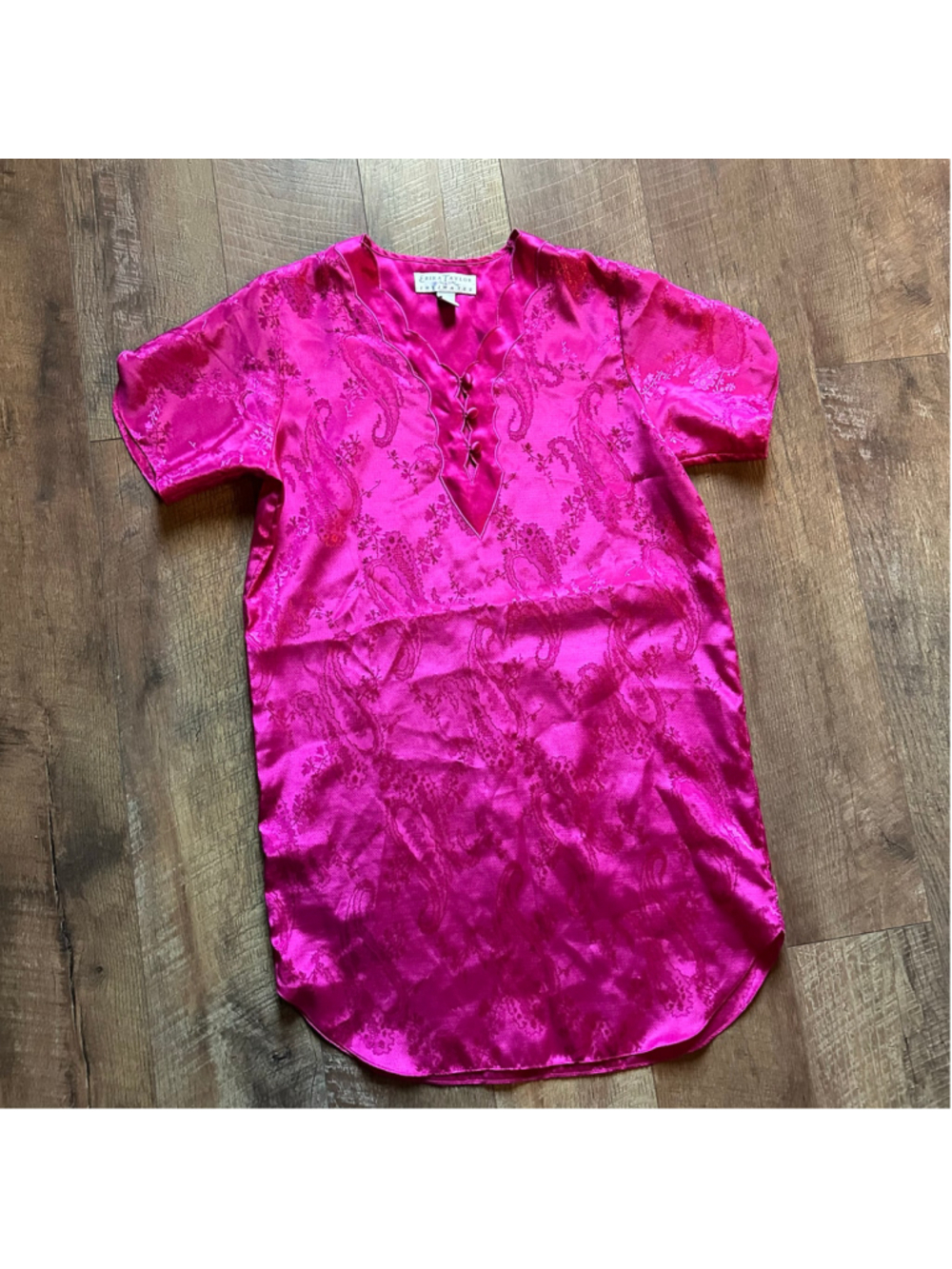 Women's Erika Taylor Pink Satin Chemise Sleepwear Size S - Picture 2 of 10